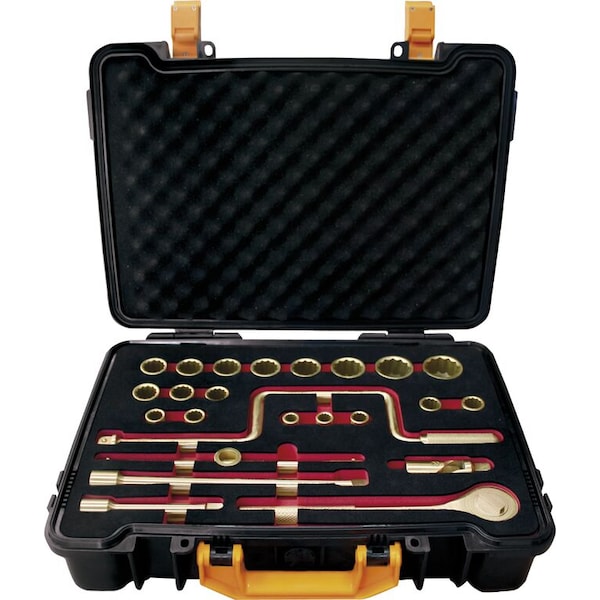 Ega Master SET OF 24 SOCKET WRENCHES 1/2" ( 1/4" - 1.1/4" ) NON SPARKING Cu-Be 35813 - main